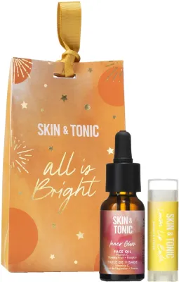 Набор для лица Skin&Tonic All Is Bright масло для лица с шиповником и бальзам для губ для сияния уценка 20 мл+4.3 г