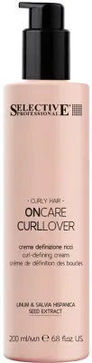 Selective Professional Selective Professional OnCare Curllover Curl Defining Cream - Крем для укладки волос Selective OnCare Curllover для кудрявых, чёткость и объём локонов, с маслами семян льна и чиа, 200 мл