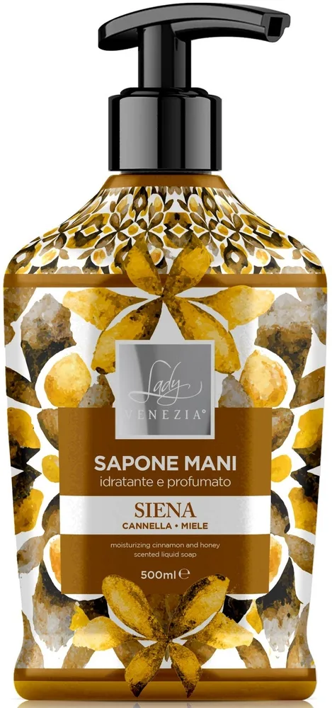 Мыло жидкое для рук Lady Venezia Ceramiche Siena Cinnamon & Honey корица и мёд, 500 мл