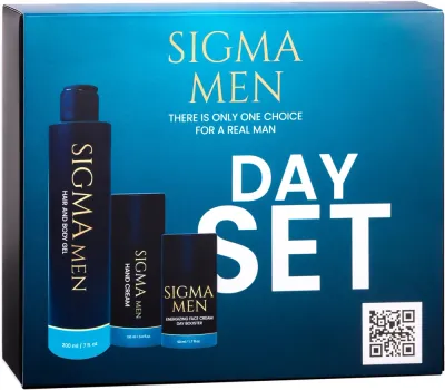 Sigma Beauty Sigma Men Day Set (sh/gel/200 мл + h/cr/100 мл + f/cr/50 мл) - Мужской набор Sigma Men Day гель для волос и тела 200 мл крем для рук 100 мл и дневной крем для лица 50 мл