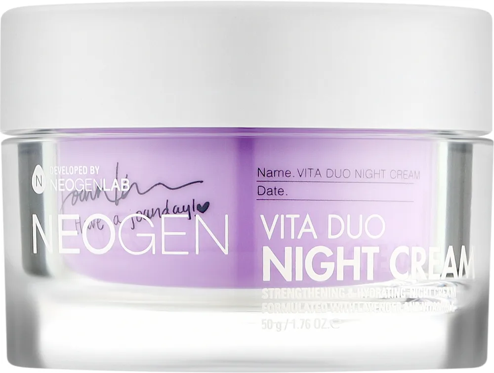 Neogen Vita Duo Night Cream ночной крем для лица успокаивающий с лавандой и витамином Е 50 г, увлажняющий, полугелевый