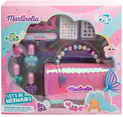 Набор для маникюра Martinelia Let's Be Mermaids Treasure Nail Set детский, с лаками и наклейками