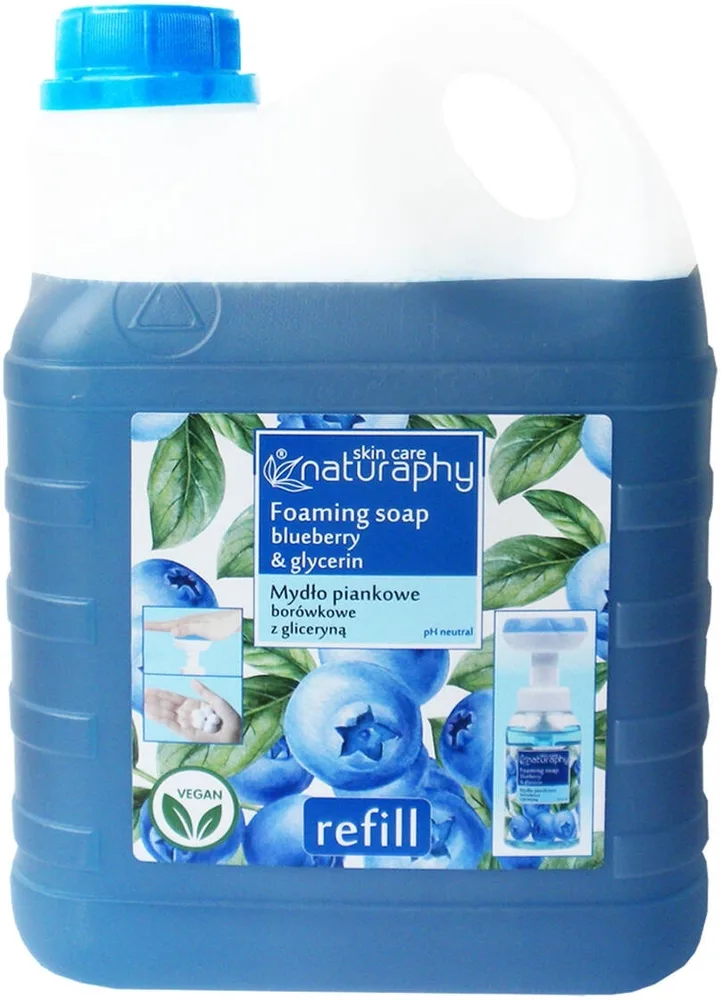 Мыло-пенка для рук Naturaphy Blueberry & Glycerin черника, сменный блок, 5000 мл