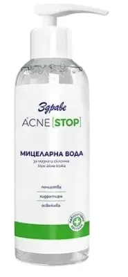 Zdrave Acne Stop Micellar Water мицеллярная вода для жирной и проблемной кожи 500 мл, для снятия макияжа и очищения лица