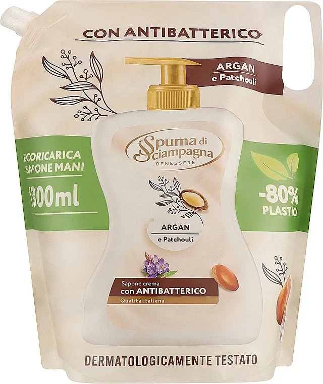 Мыло жидкое Spuma di Sciampagna Argan & Patchouli арган и пачули, сменный блок, 1300 мл