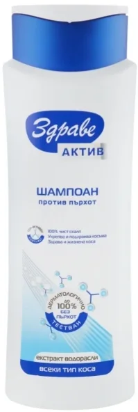 Шампунь против перхоти Zdrave Active Anti-Dandruff Shampoo для всех типов волос, 390 мл
