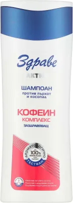 Шампунь против перхоти Zdrave Active Anti-Dandruff Shampoo With Taurine &amp; Caffeine с таурином и кофеином, 200 мл