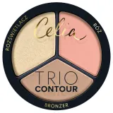 Палетка для контуринга лица Celia Trio Contour с бронзером и хайлайтером, оттенок 02 — фото 1