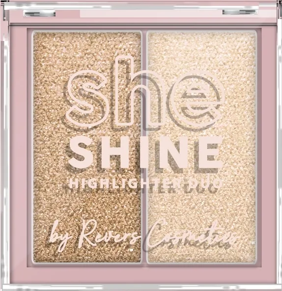Хайлайтер для лица Revers She Shine Highlighter Duo из двух оттенков, 7,2 г, оттенок 04 - Heat Haze