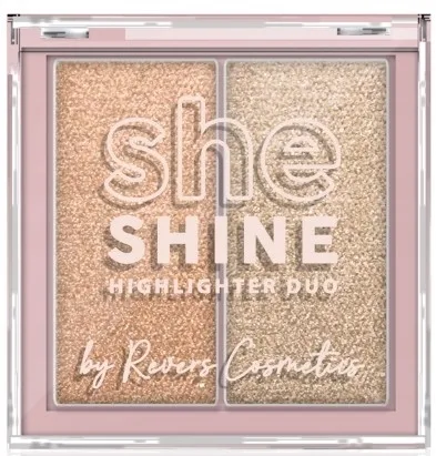 Хайлайтер для лица Revers She Shine Highlighter Duo из двух оттенков, 7,2 г, оттенок 03 - Pink Gleam