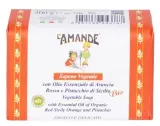 Мыло растительное L'Amande Vegetable Soap красный апельсин и фисташка Сицилия, 200 г — фото 1