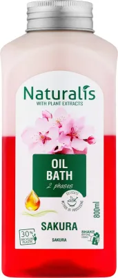 Naturalis Body Care Sakura масло-пена для ванны двухфазная 800 мл, аромат цветущей сакуры, увлажняющая