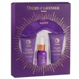 Набор Aurora Dream Of Lavender лосьон для тела 60 мл крем для рук 60 мл спрей для тела и подушки 50 мл и маска для сна — фото 1