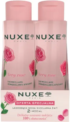 Набор мицеллярной воды Nuxe Very Rose две успокаивающие мицеллярные воды 3в1 с розой 2x400 мл