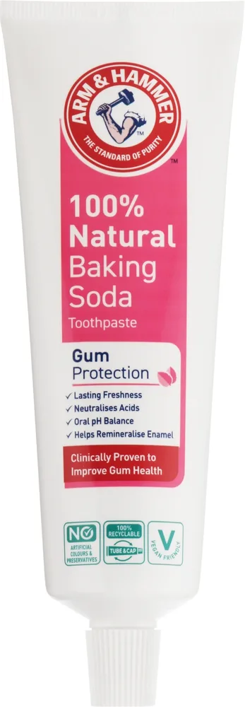 Arm & Hammer Arm & Hammer 100% Natural Baking Soda Gum Protection Toothpaste - Зубная паста 100% Natural Baking Soda Gum Protection Toothpaste для защиты дёсен, с пищевой содой, 75 мл