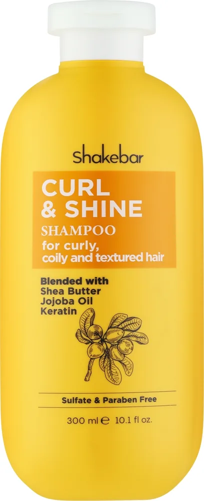 Шампунь Shakebar Curl & Shine с маслом жожоба, ши и кератином для кудрей, 300 мл
