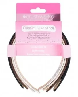 Ободки для волос Brushworks Classic Headbands, четыре нейтральных цвета, 4 шт