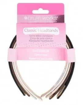 Ободки для волос Brushworks Classic Headbands, четыре нейтральных цвета, 4 шт
