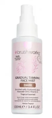 Спрей-автозагар для лица Brushworks Gradual Tanning Face Mist Dark тропический аромат, постепенный эффект, 100 мл