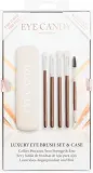 Набор кистей для макияжа глаз Eye Candy Luxury кисти 4 шт двусторонняя кисть для бровей и силиконовый держатель — фото 1