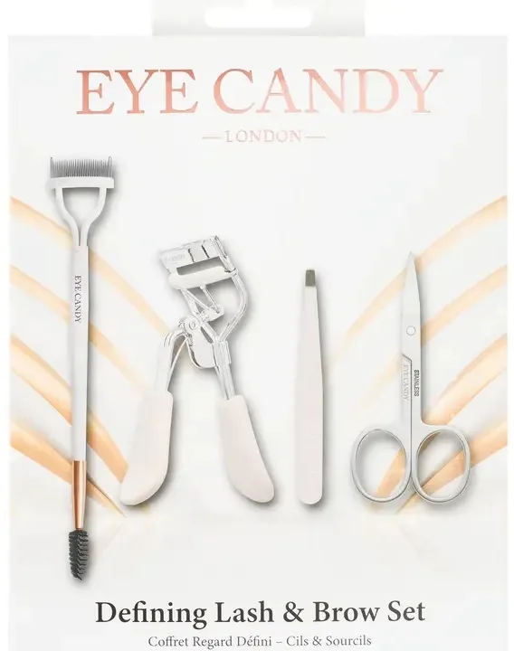 Набор для бровей и ресниц Eye Candy Defining двусторонняя расческа щипцы для ресниц пинцет и ножницы
