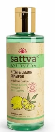Шампунь для волос Sattva Ayurveda Neem &amp; Lemon Shampoo травяной, с нимом и лимоном, 210 мл