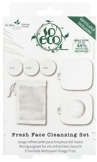 Набор для очищения лица So Eco Fresh Face диски из микрофибры 3 шт салфетки для снятия макияжа 2 шт и мешочек