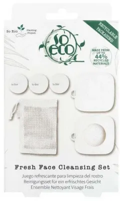 Набор для очищения лица So Eco Fresh Face диски из микрофибры 3 шт салфетки для снятия макияжа 2 шт и мешочек
