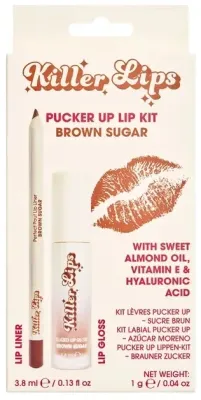 Набор для макияжа губ Killer Lips Pucker Up Brown Sugar карандаш 1 г и блеск для губ 3.8 мл