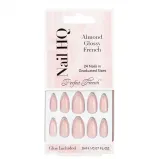 Накладные ногти Nail HQ Almond Glossy French Nails, миндальная форма, глянцевый френч, 24 шт — фото 1