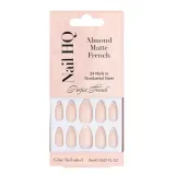 Накладные ногти Nail HQ Almond Matte French Nails, миндальная форма, матовый френч, 24 шт — фото 1