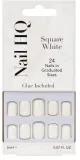 Накладные ногти Nail HQ Square White Nails, квадратная форма, белые, глянцевые, 24 шт — фото 1
