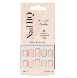 Накладные ногти Nail HQ Square Nude Nails, квадратная форма, нюдовые, глянцевые, 24 шт — фото 1