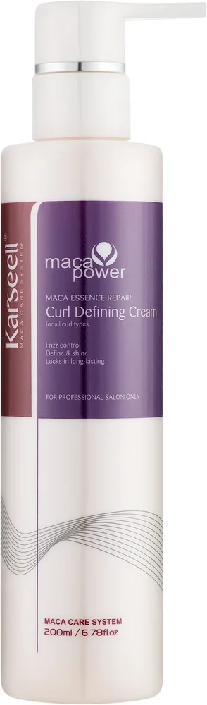 Крем для волос Karseell Maca Power для кудрявых, чёткость и упругость локонов, с аргановым маслом и растительными экстрактами, 200 мл