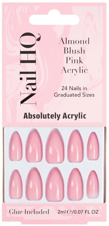 Накладные ногти Nail HQ Almond Blush Pink Acrylic Nails, миндальная форма, светло-розовые, 24 шт