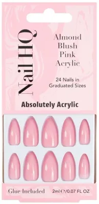 Накладные ногти Nail HQ Almond Blush Pink Acrylic Nails, миндальная форма, светло-розовые, 24 шт
