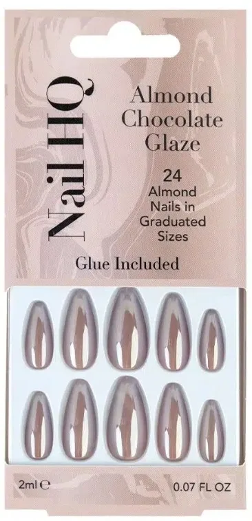 Накладные ногти Nail HQ Almond Chocolate Glaze Nails, миндальная форма, шоколадная глазурь, 24 шт