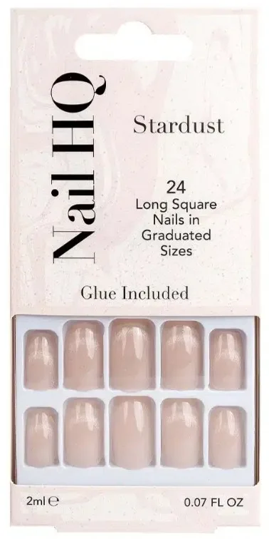 Накладные ногти Nail HQ Square Stardust Cat Eye Nails, квадратная форма, молочно-розовые, 24 шт