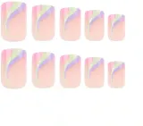 Накладные ногти Nail HQ Square Sorbet Swirl Nails квадратные, с разноцветными завитками, 24 шт — фото 2