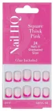 Накладные ногти Nail HQ Square Think Pink Nails квадратные, ярко-розовый френч, 24 шт — фото 1