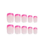 Накладные ногти Nail HQ Square Think Pink Nails квадратные, ярко-розовый френч, 24 шт — фото 2