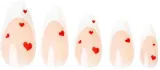 Накладные ногти Nail HQ Almond Sweetheart French Nails миндалевидные, френч с красными сердечками, 24 шт — фото 2