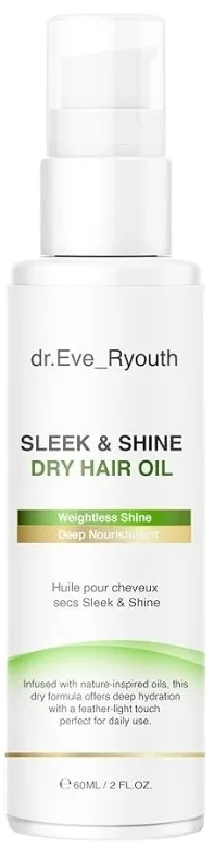 Сухое масло для волос Dr. Eve_Ryouth Sleek &amp; Shine Dry Hair Oil для гладкости и блеска, 60 мл или 2 x 60 мл, 60 мл / 2 x 60 мл