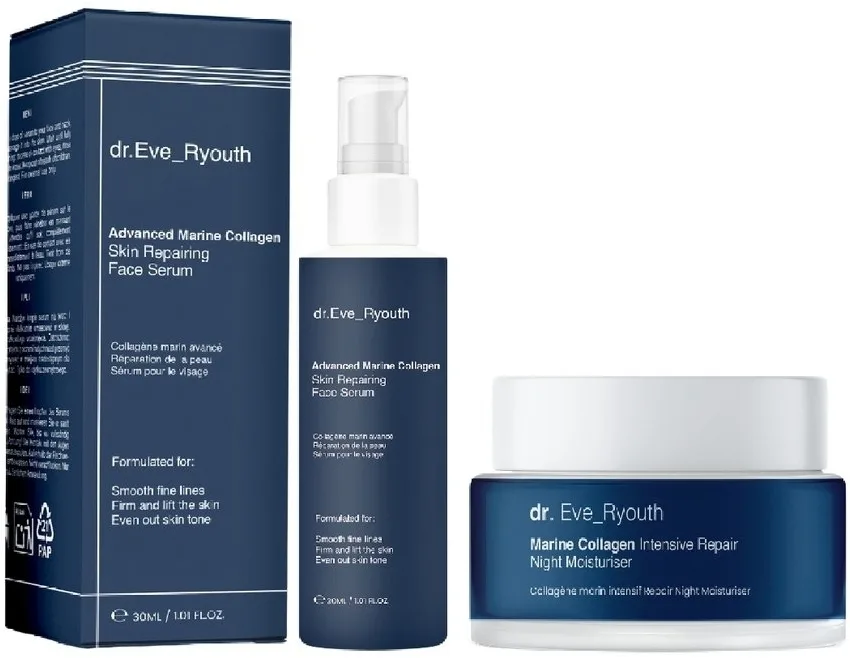 Набор Dr. Eve_Ryouth Marine Collagen сыворотка для лица 30 мл и ночной крем 50 мл