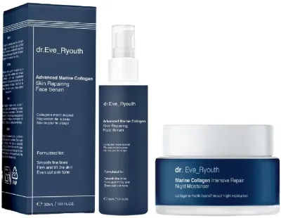 Набор Dr. Eve_Ryouth Marine Collagen сыворотка для лица 30 мл и ночной крем 50 мл