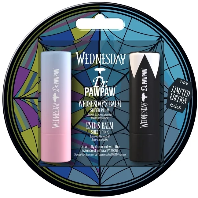 Набор бальзамов для губ Dr. PAWPAW x Wednesday Ophelia Hall Wednesday и Enid 2 шт по 4 г