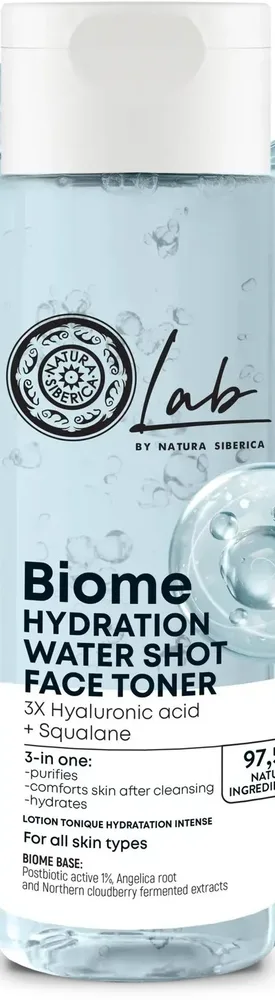 Увлажняющий тоник для лица Natura Siberica LAB Biome с гиалуроновой кислотой, морошкой и родиолой, 200 мл