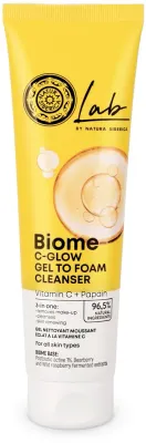 Natura Siberica LAB Biome C-Glow Gel To Foam Cleanser гель-пенка для умывания с витамином C и папаином 140 мл