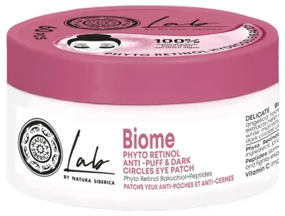 Патчи под глаза Natura Siberica LAB Biome Phyto Retinol Anti-Puff and Dark Circles Eye Patches гидрогелевые, с фито-ретинолом, 60 шт