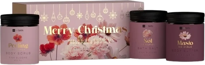 Набор для тела HiSkin Merry Christmas скраб соль для ванны и баттер с маслом макадамии и какао 3x200 мл